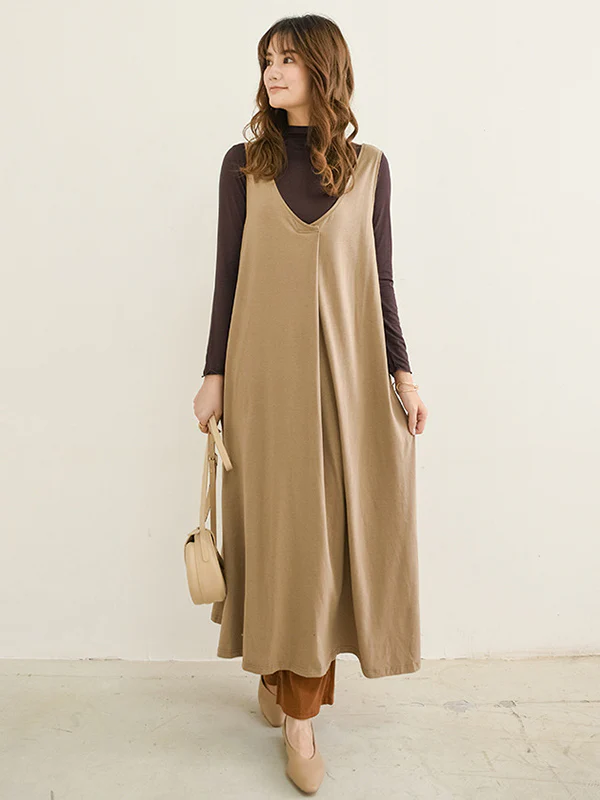 10 Colors Simple Solid Color Long Sleeves High-Neck T-Shirt Top - Image 25