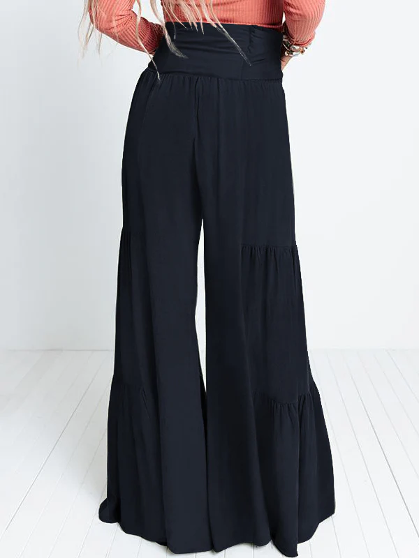 11 Colors Simple High Waisted Solid Color Casual Wide Leg Pants - Image 25