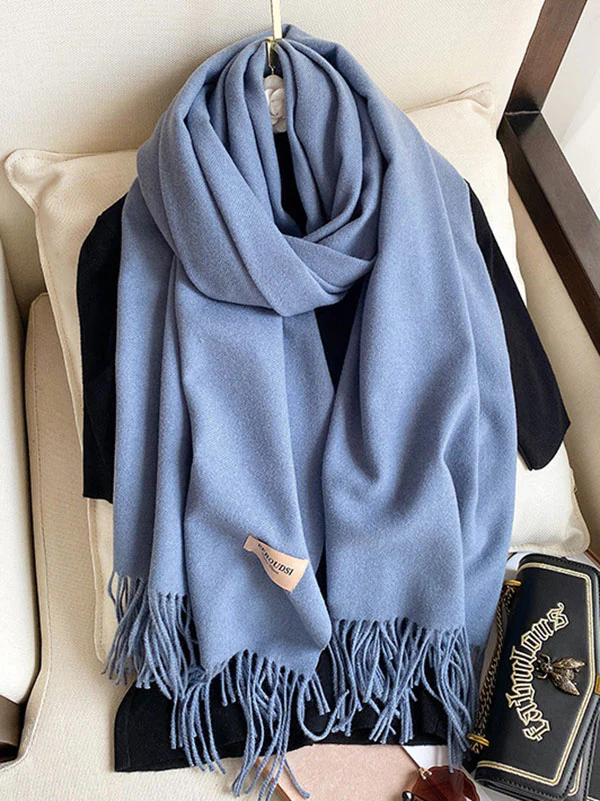 Solid Color Tasseled Scarf Scarfs&Hats - Image 12