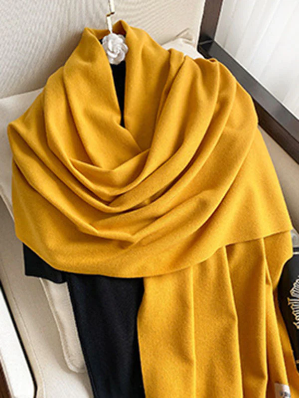 Solid Color Tasseled Scarf Scarfs&Hats - Image 13