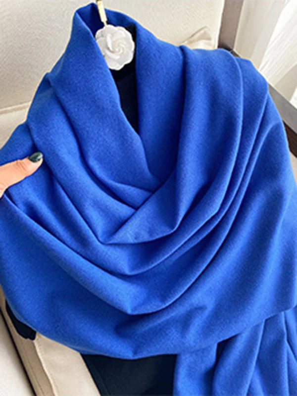 Solid Color Tasseled Scarf Scarfs&Hats - Image 21