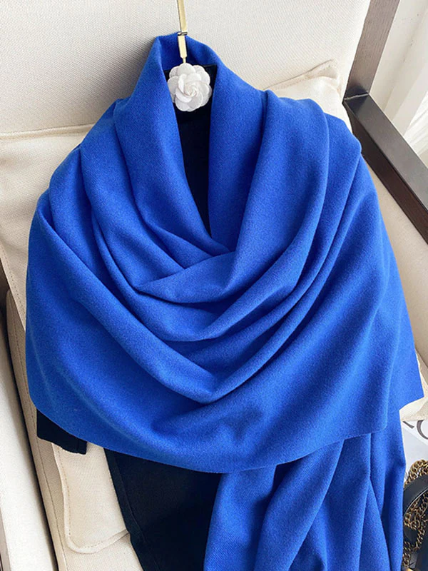 Solid Color Tasseled Scarf Scarfs&Hats - Image 22
