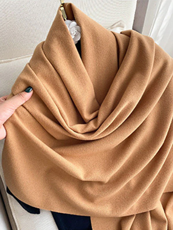 Solid Color Tasseled Scarf Scarfs&Hats - Image 29