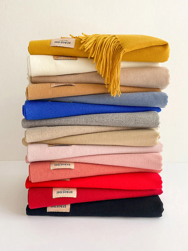 Solid Color Tasseled Scarf Scarfs&Hats - Image 3