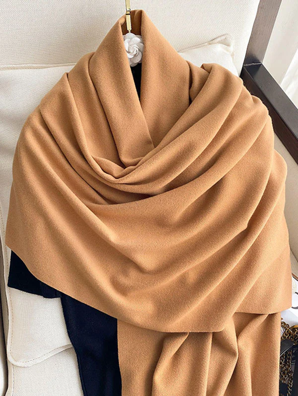 Solid Color Tasseled Scarf Scarfs&Hats - Image 30