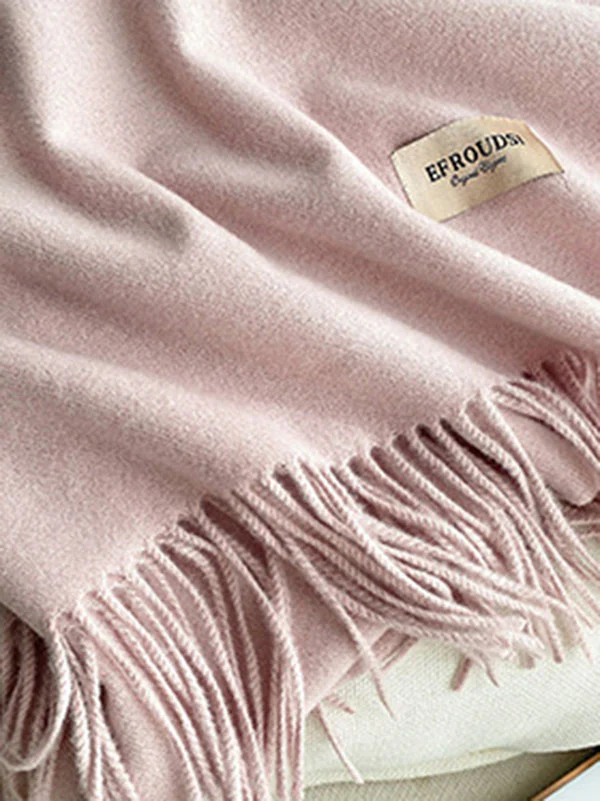 Solid Color Tasseled Scarf Scarfs&Hats - Image 37