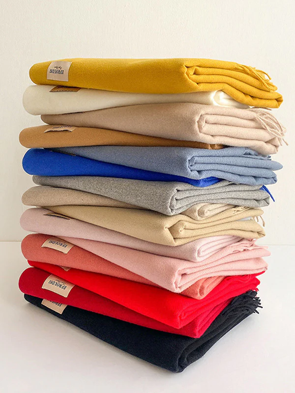 Solid Color Tasseled Scarf Scarfs&Hats - Image 4