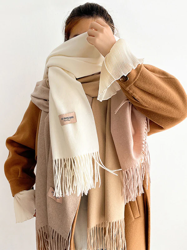 Solid Color Tasseled Scarf Scarfs&Hats - Image 5