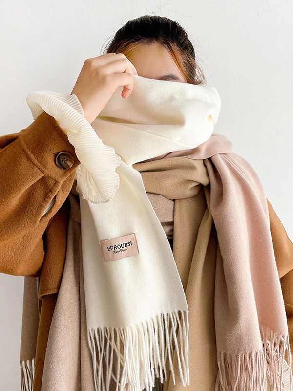 Solid Color Tasseled Scarf Scarfs&Hats - Image 6
