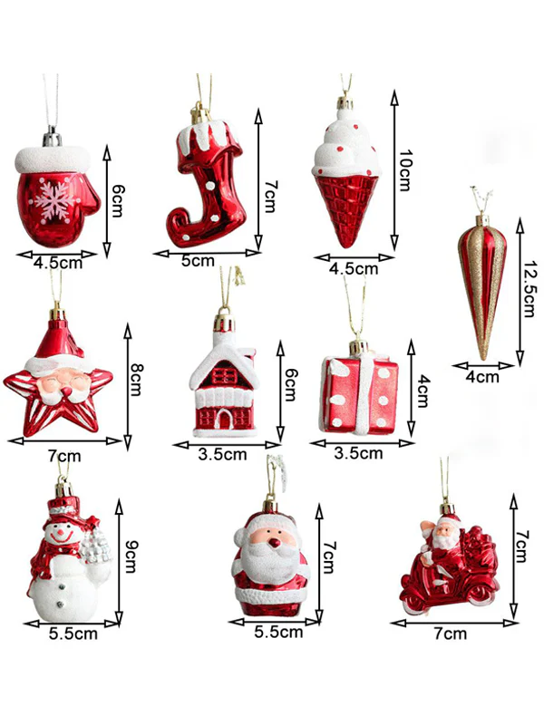 2 Pcs New Snowman House Ice Cream Christmas Xmas Tree Decorations Pendant - Image 18