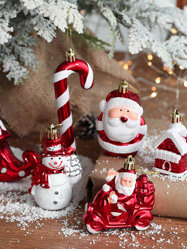 2 Pcs New Snowman House Ice Cream Christmas Xmas Tree Decorations Pendant - Image 2