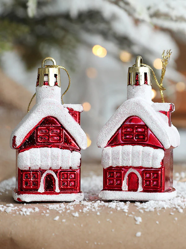 2 Pcs New Snowman House Ice Cream Christmas Xmas Tree Decorations Pendant - Image 4