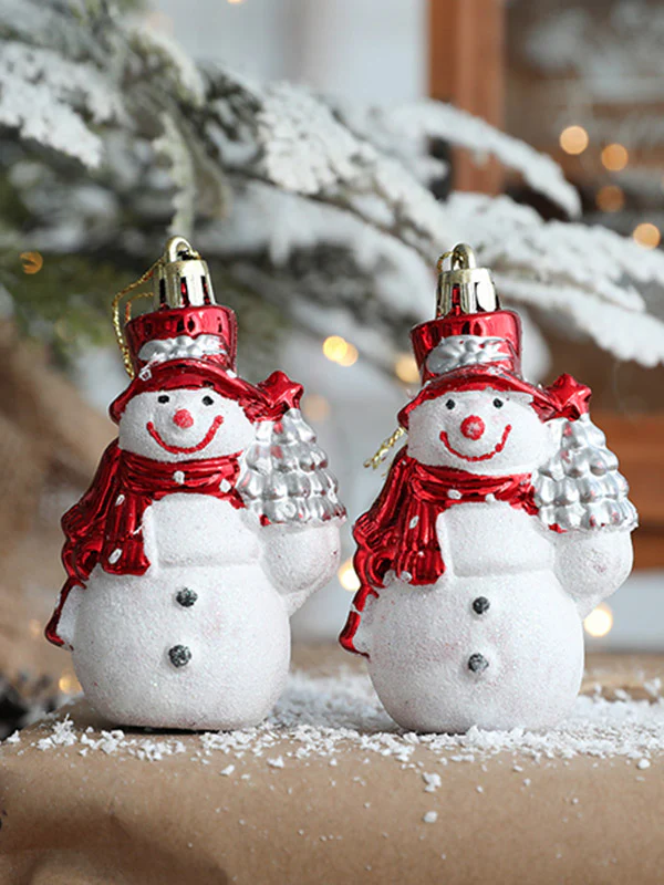 2 Pcs New Snowman House Ice Cream Christmas Xmas Tree Decorations Pendant - Image 6