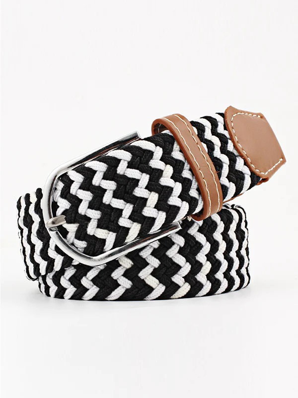 20 Colors Simple Contrast Color Weave Belt - Image 12