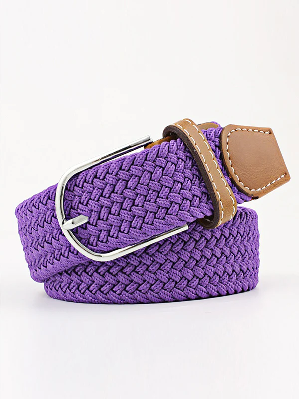 20 Colors Simple Contrast Color Weave Belt - Image 14