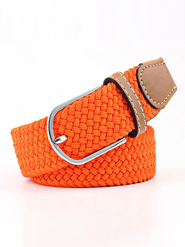 20 Colors Simple Contrast Color Weave Belt - Image 18