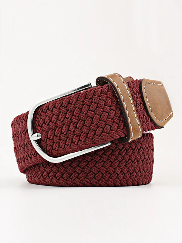 20 Colors Simple Contrast Color Weave Belt - Image 2