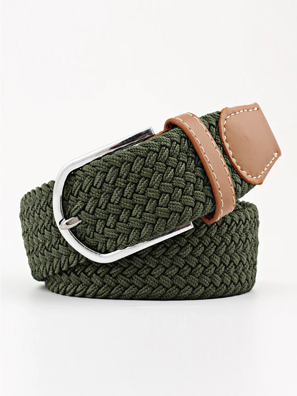 20 Colors Simple Contrast Color Weave Belt - Image 20