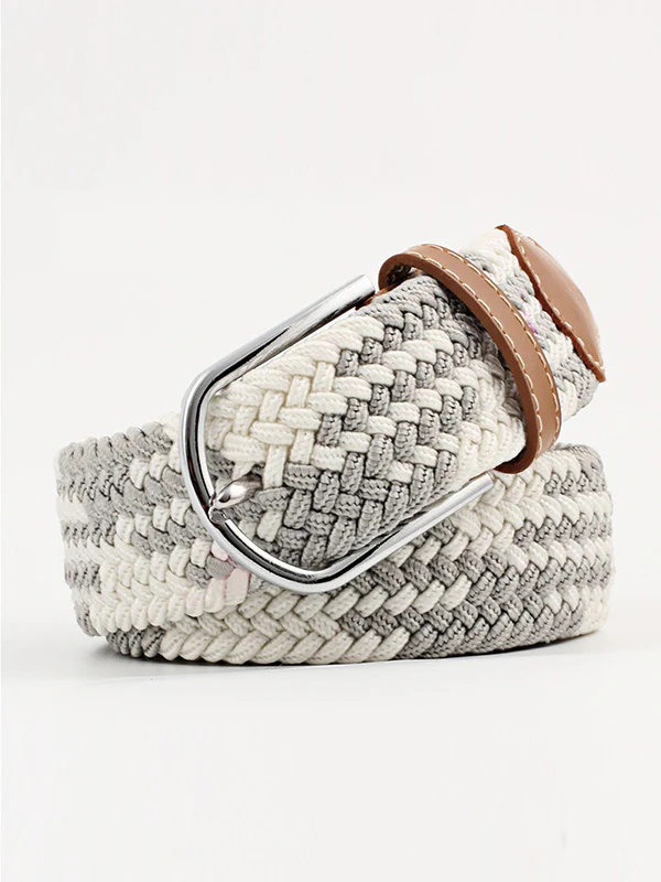 20 Colors Simple Contrast Color Weave Belt - Image 21