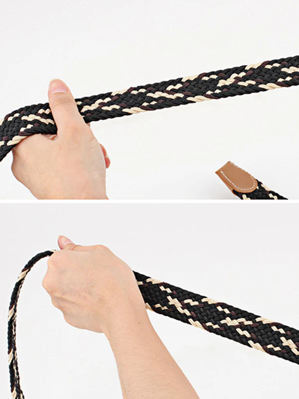 20 Colors Simple Contrast Color Weave Belt - Image 22