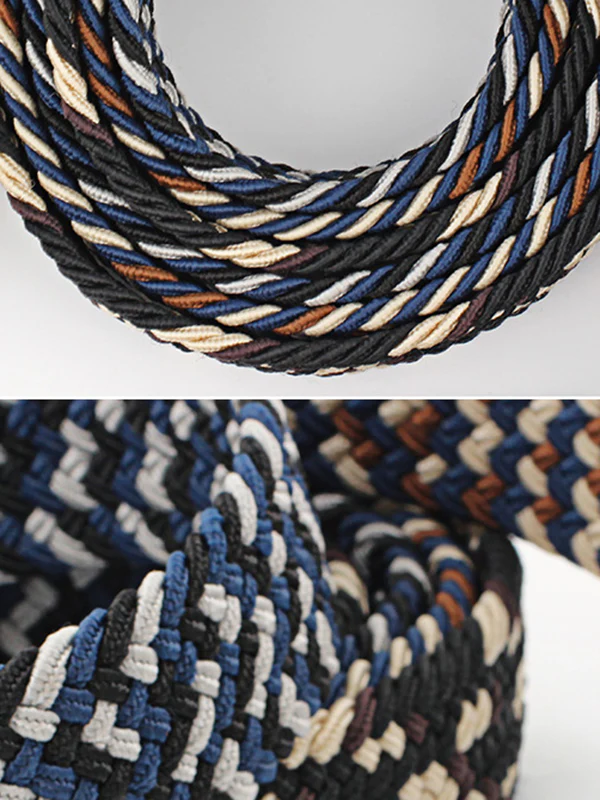 20 Colors Simple Contrast Color Weave Belt - Image 24