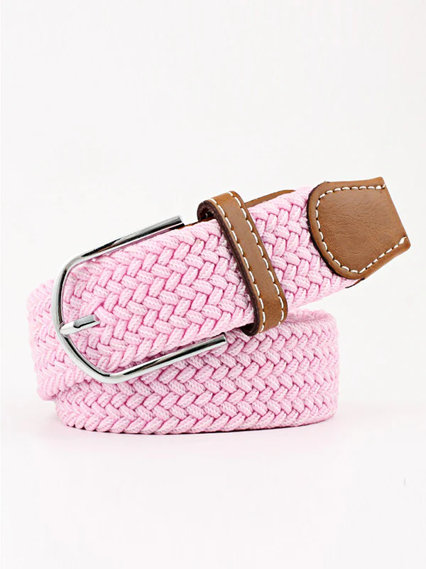 20 Colors Simple Contrast Color Weave Belt - Image 3