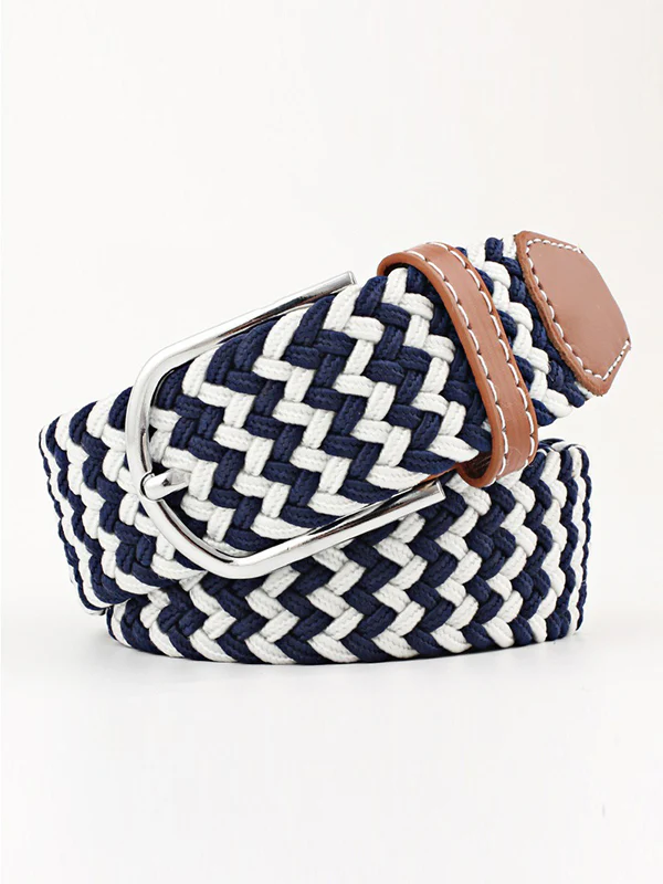 20 Colors Simple Contrast Color Weave Belt - Image 9