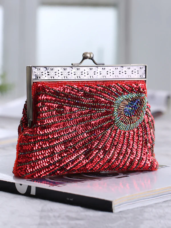 4 Colors Urban Geometric Sequined Makeup Bag Handbag - Image 3