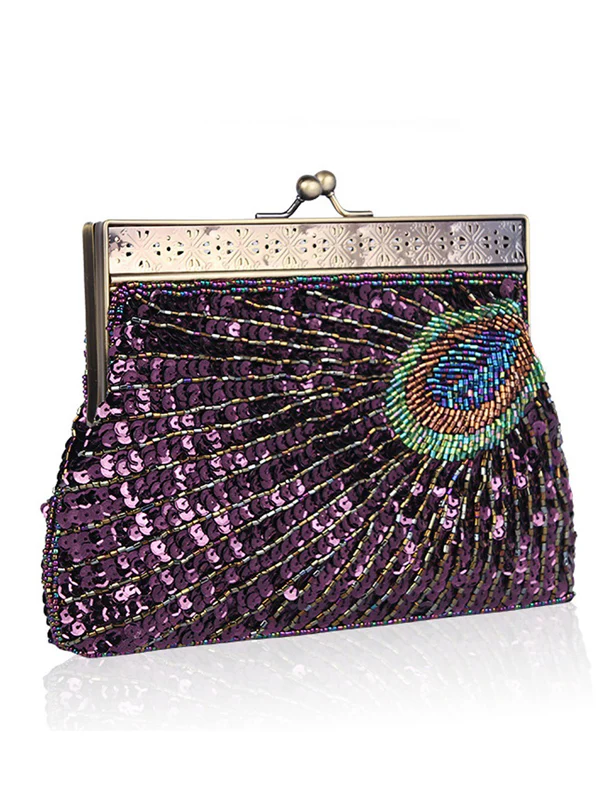 4 Colors Urban Geometric Sequined Makeup Bag Handbag - Image 4