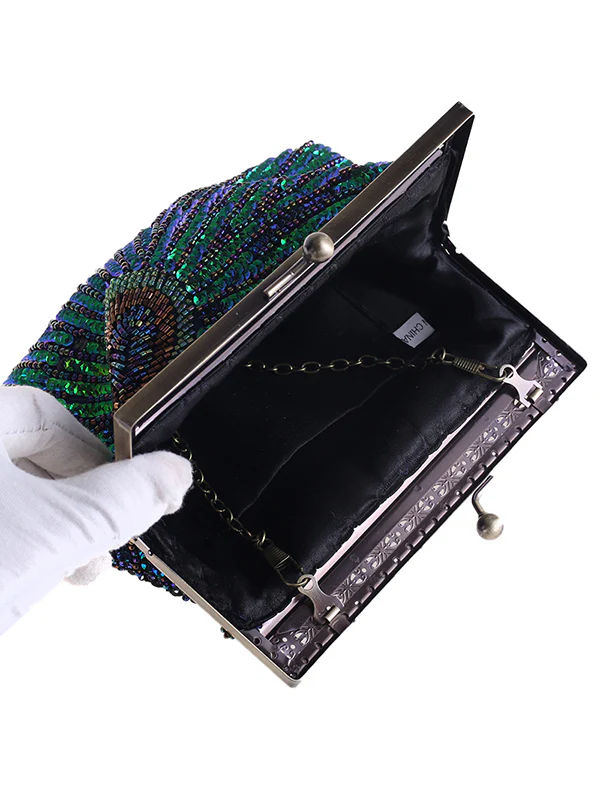 4 Colors Urban Geometric Sequined Makeup Bag Handbag - Image 6