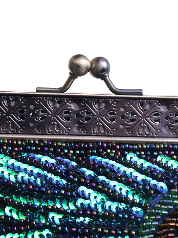 4 Colors Urban Geometric Sequined Makeup Bag Handbag - Image 8