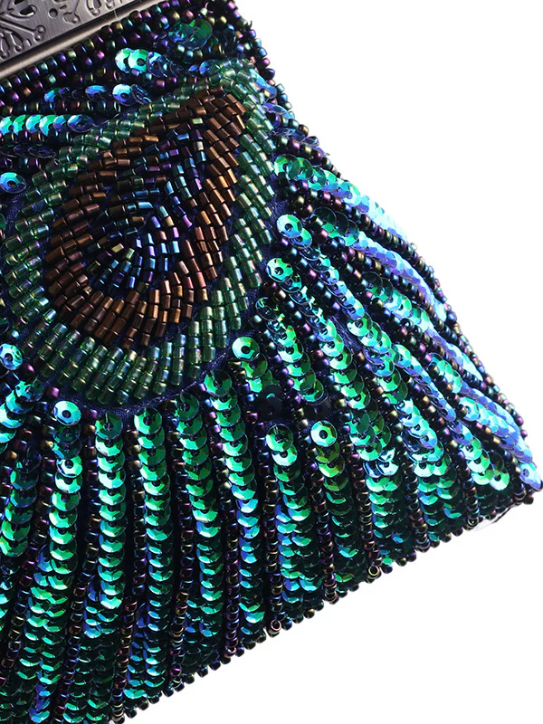 4 Colors Urban Geometric Sequined Makeup Bag Handbag - Image 9
