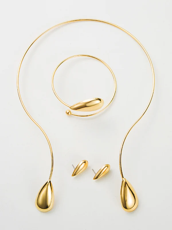 4 Pcs Geometric Bracelet Accessories + Drop Earrings + Necklaces Accessories - Image 6