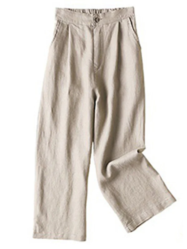 5 Colors Line Loose Casual Plus Size Wide-Leg Pants - Image 10