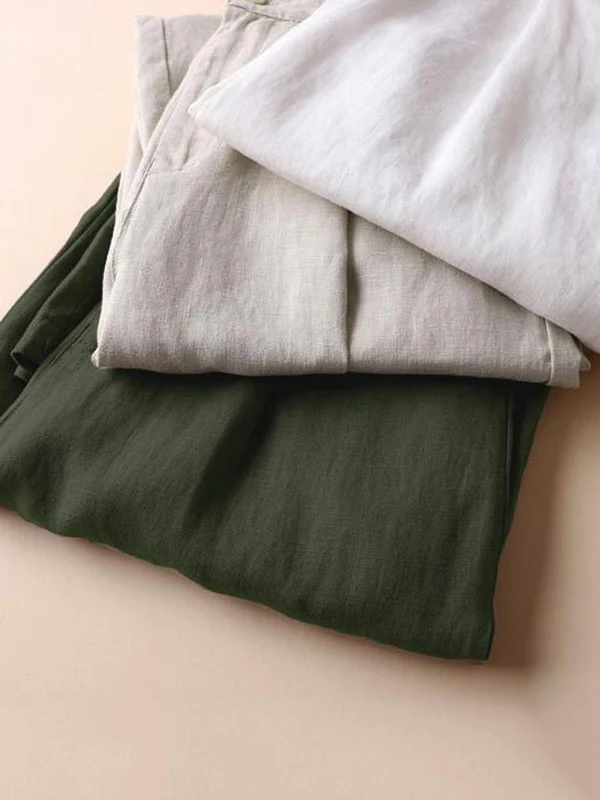 5 Colors Line Loose Casual Plus Size Wide-Leg Pants - Image 5