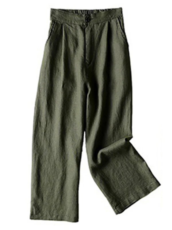 5 Colors Line Loose Casual Plus Size Wide-Leg Pants - Image 9
