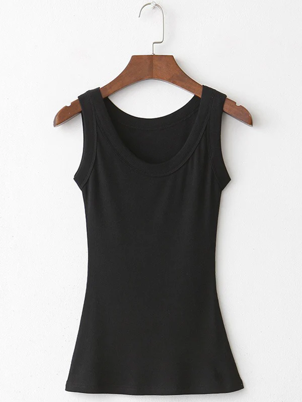 5 Colors Simple Solid Color Sleeveless Vest Top - Image 10