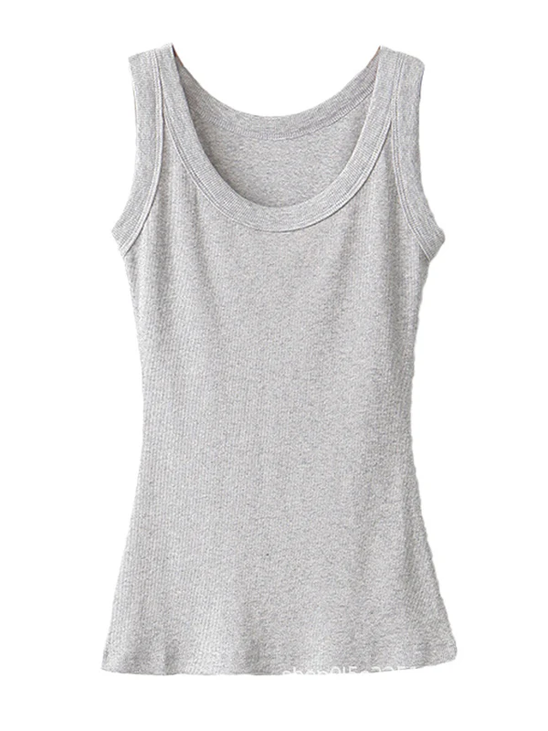 5 Colors Simple Solid Color Sleeveless Vest Top - Image 11