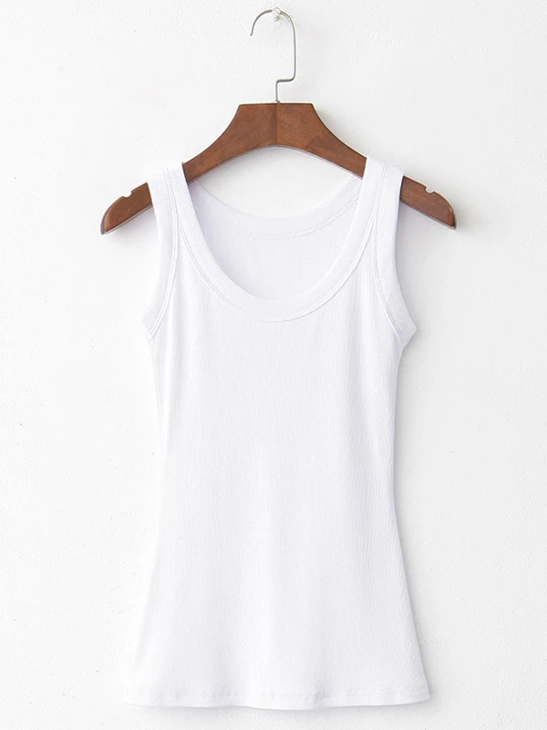 5 Colors Simple Solid Color Sleeveless Vest Top - Image 8