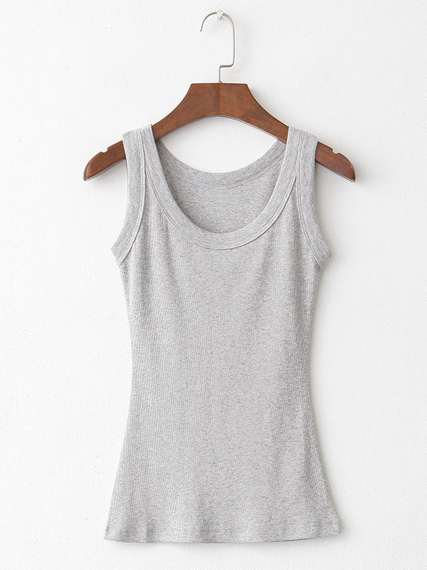 5 Colors Simple Solid Color Sleeveless Vest Top - Image 9