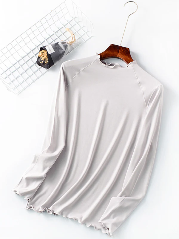 7 Colors Solid Color Long Sleeves T-Shirt Top - Image 4