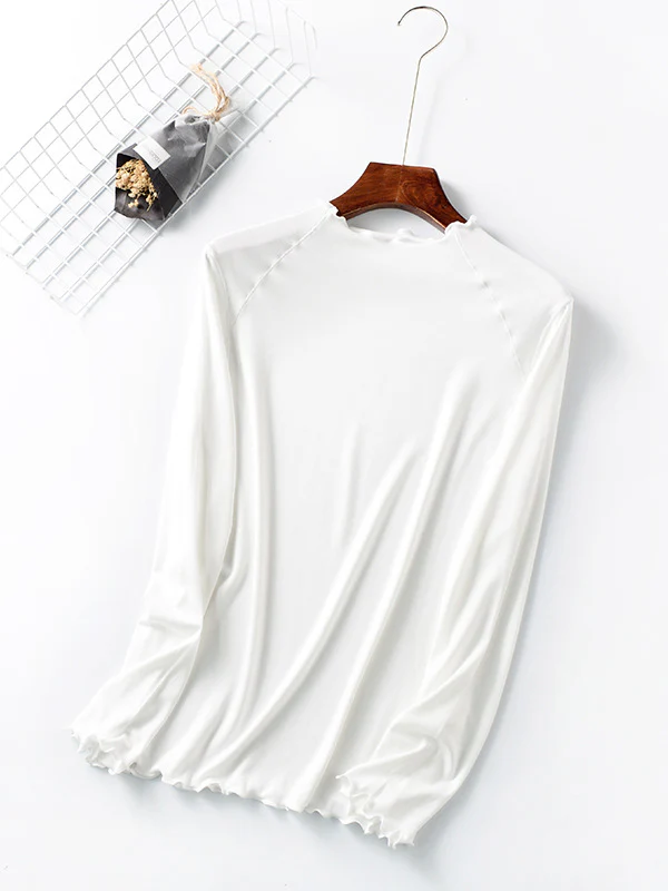 7 Colors Solid Color Long Sleeves T-Shirt Top - Image 5