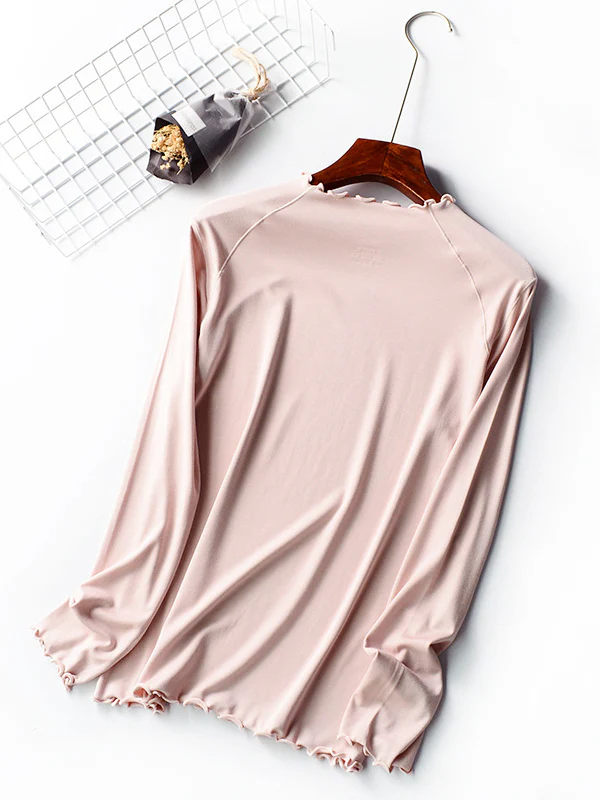 7 Colors Solid Color Long Sleeves T-Shirt Top - Image 8