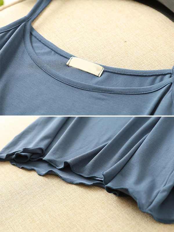 9 Colors Modal Vest&Shorts Loose Two-Piece Sexy Pajamas - Image 15