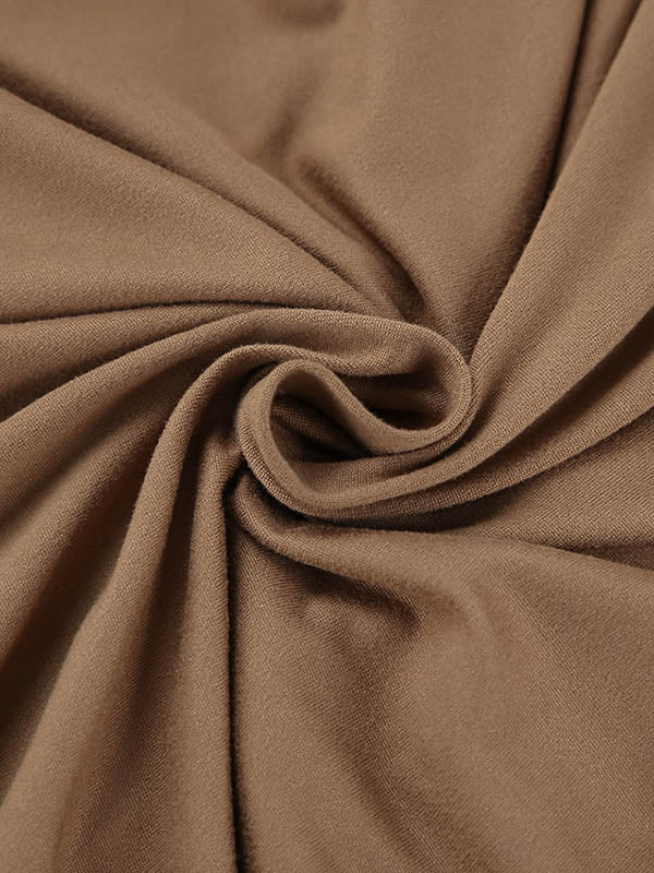 A-Line Bodycon Pleated Solid Color Tied Waist Zipper Round-Neck Mini Dresses - Image 6