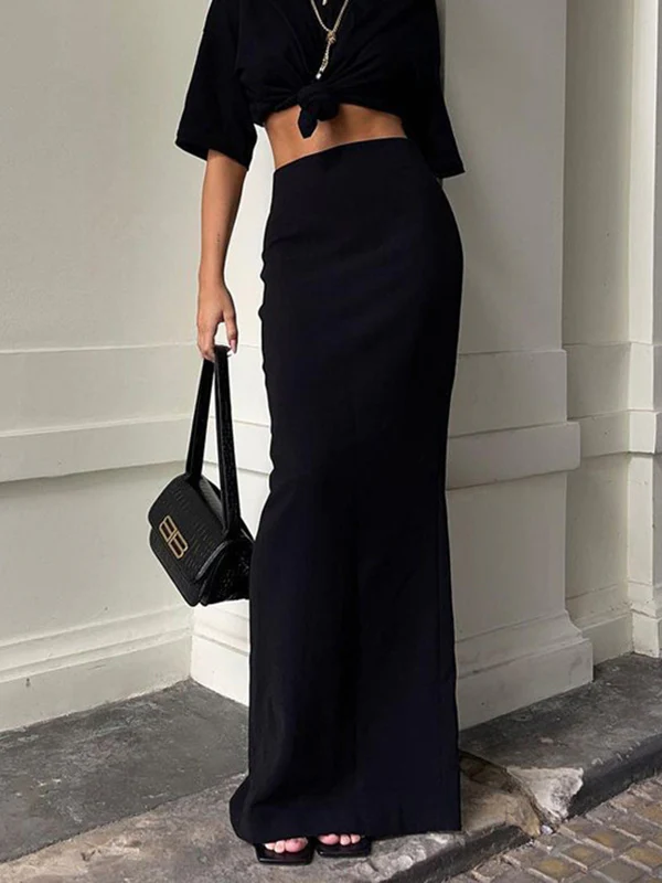 A-Line Bodycon Solid Color Skirts Bottoms - Image 3