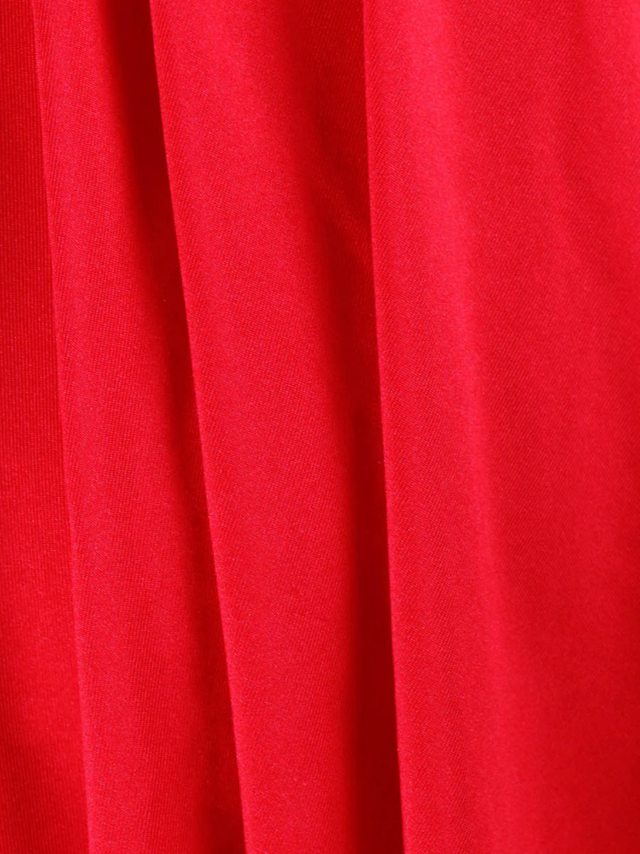 A-Line Elasticated Waist Backless Pleated Solid Color Split-Joint Deep V-Neck Mini Dresses - Image 20