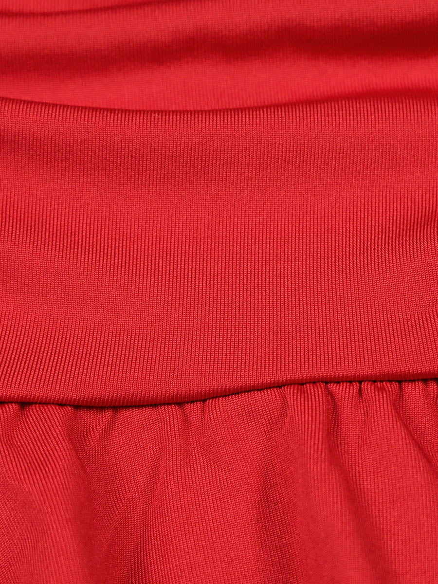 A-Line Elasticated Waist Backless Pleated Solid Color Split-Joint Deep V-Neck Mini Dresses - Image 22