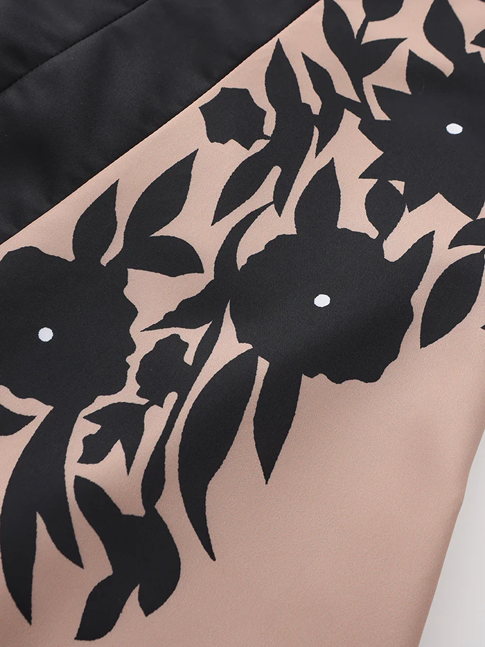 A-line Flared Sleeves Printed Tied Waist V-neck Maxi Dresses - Image 17