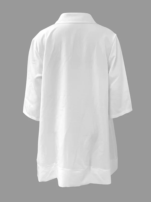 A-Line Half Sleeves Contrast Color Stand Collar Mini Dresses - Image 5